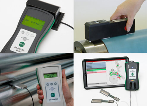 Measuring devices for IPA concentration in dampening solutions, packing, roller and cylinder gaps and cylinder pressure