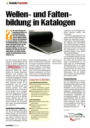 Druck & Medien - Ausgabe 04/2012 - Wellen- und Faltenbildung in Katalogen