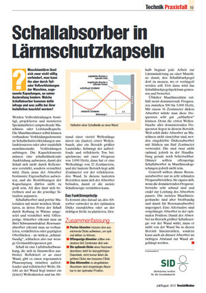 Druck & Medien - Ausgabe 08/2012 - Schallabsorber in Lärmschutzkapseln