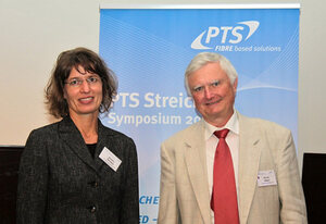 Beatrix Genest (SID) und Dr. Rainer Klein (PTS) beim Streicherei Symposium im September 2017 in München