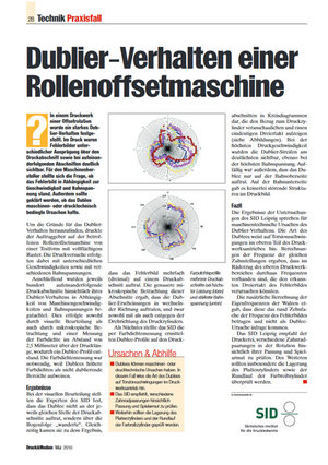 Druck & Medien - Ausgabe 05/2010 - Dublier-Verhalten einer Rollenoffsetmaschine