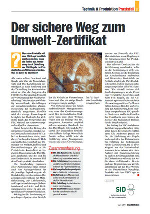 Druck & Medien - Ausgabe 06/2014 - Der sichere Weg zum Umwelt-Zertifikat 