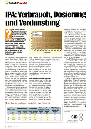 Druck & Medien - Ausgabe 08/2012 - IPA: Verbrauch, Dosierung und Verdunstung