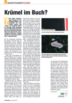 Druck & Medien - Ausgabe 08/2015 - Krümel im Buch? Druck & Medien - Ausgabe 08/2015 - Krümel im Buch?