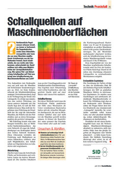 Druck & Medien - Ausgabe 07/2010 - Schallquellen auf Maschinenoberflächen