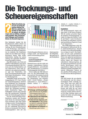 Druck & Medien - Ausgabe 10/2010 - Die Trocknungs- und Scheuereigenschaften
