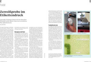 Zerreißprobe im Etikettendruck