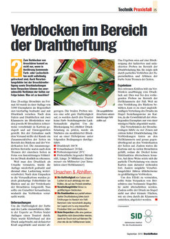 Druck & Medien - Ausgabe 09/2010 - Verblocken im Bereich der Drahtheftung