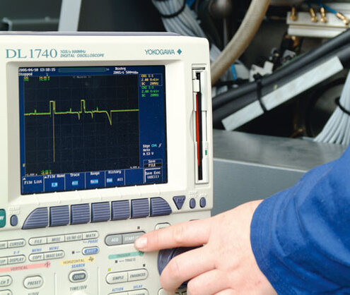 Sheet path measurements with laser triangulation on a printing press