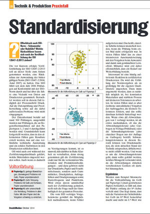 Druck & Medien  - Ausgabe 10/2014 - Standardisierung und Toleranzen