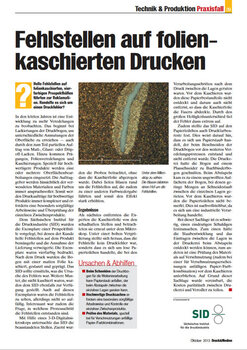 Druck & Medien - Ausgabe 10/2013 - Fehlstellen auf folienkaschierten Drucken