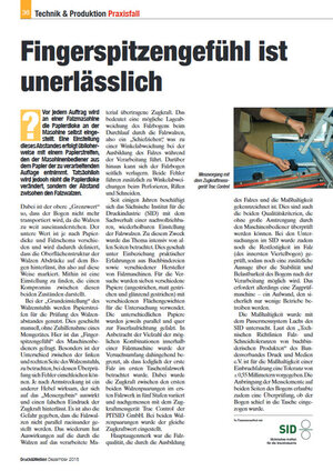 Druck & Medien - Ausgabe 12/2015 - Fingerspitzengefühl ist unerlässlich