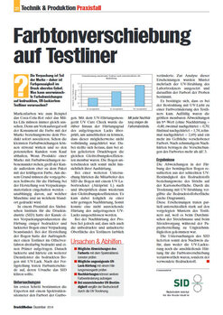 Druck & Medien  - Ausgabe 12/2014 - Farbtonverschiebung auf Testliner