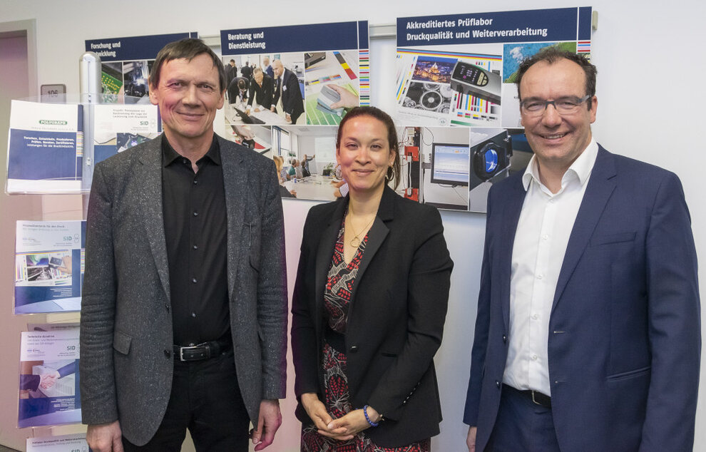 Prof. Dr.-Ing. Eugen Herzau (HTWK), Kim Cheng (dvi), Dr.-Ing. Thomas Kaulitz (SID)