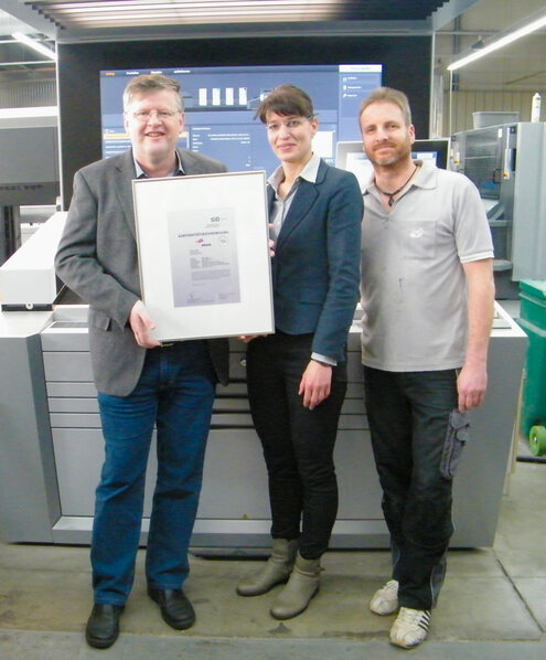 Inhaber Ing. Thomas Löhnert mit Dipl.-Ing. Beatrix Genest (SID), Drucker Harald Weser Inhaber Ing. Thomas Löhnert mit Dipl.-Ing. Beatrix Genest (SID), Drucker Harald Weser