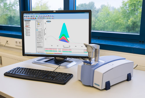 Prüfung der Aushärtung von UV-Druckfarben (mittels FTIR) Prüfung der Aushärtung von UV-Druckfarben (mittels FTIR)