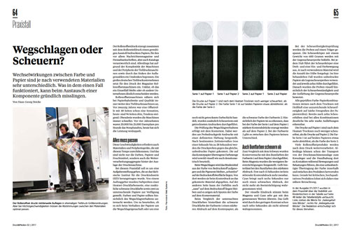 Druck & Medien - Ausgabe 02/2017 - Wegschlagen oder Scheuern? Druck & Medien - Ausgabe 02/2017 - Wegschlagen oder Scheuern?