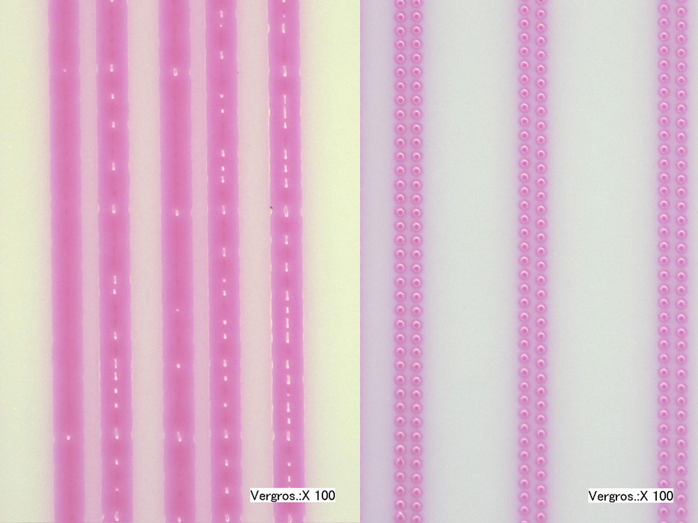 Inkjet-Tinte auf unterschiedlichen Primer-Oberflächen Inkjet-Tinte auf unterschiedlichen Primer-Oberflächen