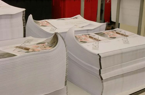 Tellern der gedruckten Bogen Tellern der gedruckten Bogen